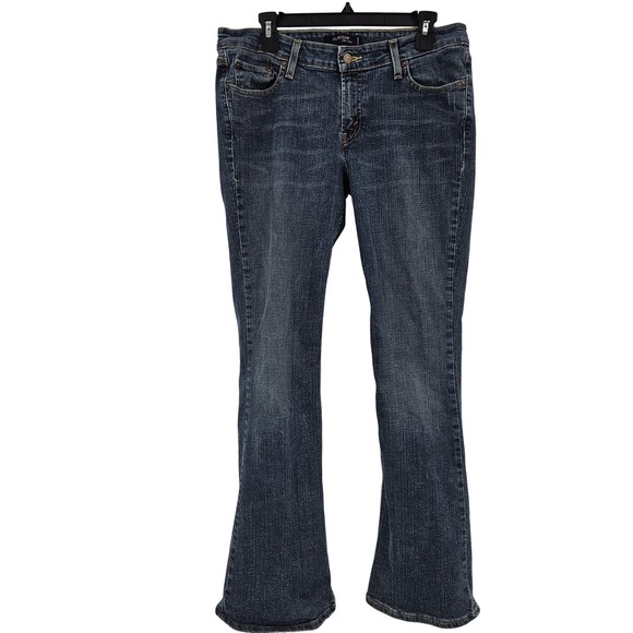 Levis 518 Superlow Bootcut Jeans Womens 13 Blue Stretch Low Rise Medium Wash - Picture 1 of 13